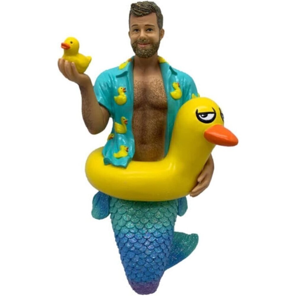 December Diamonds Daddy Duckie Merman Christmas Ornament 7 Inch Multicolor